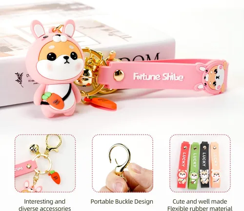Vista 2 de YOU WIZV Lindo llavero Kawaii Anime Llaveros para niños Mochila Dijes Llavero Accesorio Regalo Amigo para Mujeres Niñas