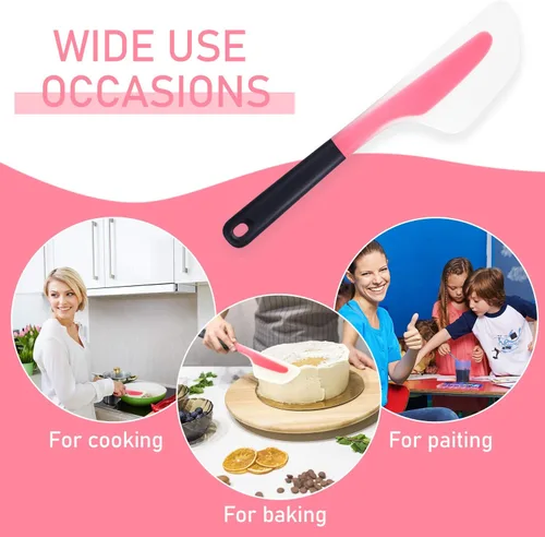 Vista 7 de Espátula de tortilla de cocina para tortilla, de silicona, antiadherente, raspador de pigmentos de silicona con agarre antideslizante para tortilla