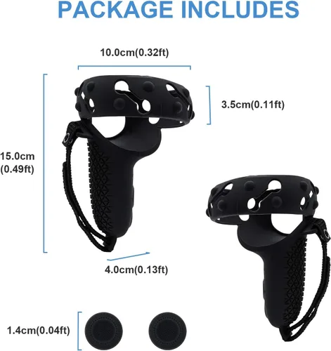 Vista 8 de Mcbazel 1 par de fundas de agarre para controlador Oculus Quest 2, funda protectora de silicona antideslizante y anticaídas con correa de mano