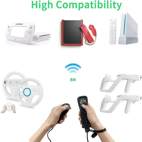 Vista 5 de NC Nunchuck Controller Joystick Gamepad Replacement for wii Nunchuck Controller, Compatible with Nintendo Wii & Wii U Video Game Gamepads.