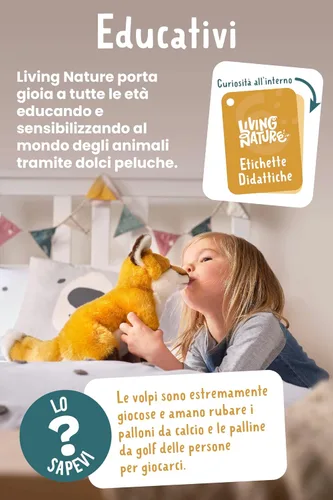 Vista 8 de Living Nature Highland Cow - Animal de peluche marrón Juguete de granja de felpa de primera calidad Regalo de juguete suave para niños