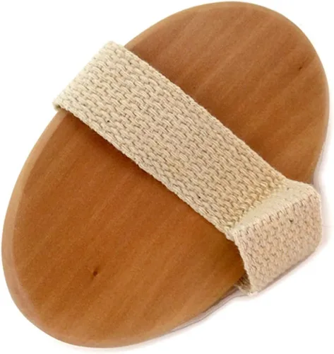 Vista 2 de Cepillo de masaje de celulitis de madera para cuerpo, masajeador de circulación con 38 nodos de madera, correa de mano, cepillo corporal