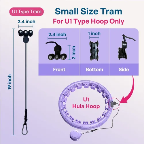 Vista 5 de Leann L!fe U1-30 Knots Waist 61”, Magnetic Lock Smart Weighted Hula Hoop for Adults Weight Loss, Infinity Hoop Plus Size, Children Adult Home