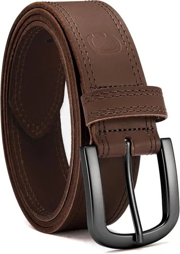 Vista 23 de CHAOREN Cinturón de cuero de grano completo para hombre, cinturones de trabajo para hombres, resistentes, uso diario para pantalones de mezclilla