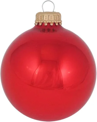 Vista 2 de Christmas By Krebs Adornos de bola de Navidad de vidrio sin costuras de diseñador hechos en EE.UU., 2 5/8" (67mm), 8 piezas