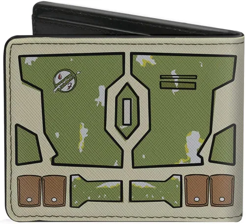 Vista 2 de Buckle-Down Billetera plegable para hombre, Star Wars Boba Fett, 4.0 x 3.5 pulgadas, Star Wars Boba Fett, Buckle-down Cartera plegable de Star Wars