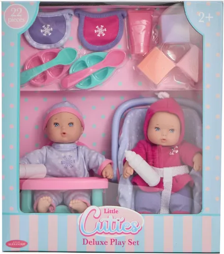 Vista 9 de Madame Alexander - Set de juego Deluxe de muñequitas Little Cuties de 8 pulgadas