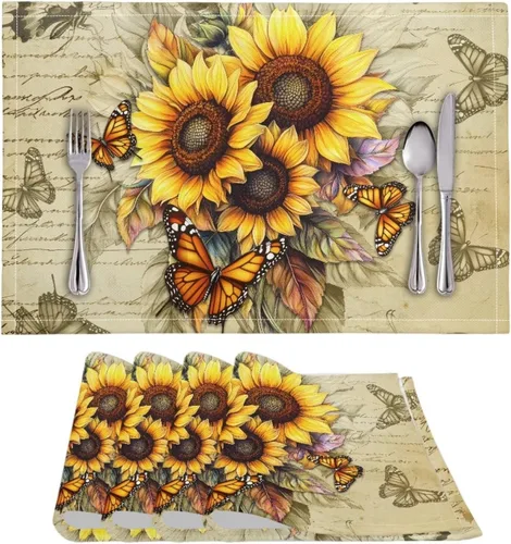 Vista 55 de BIGCARJOB Mantel individual de diseño personalizado, 4 piezas, tapete de mesa resistente al corazón, 12 x 18 pulgadas 1-diseño personalizado