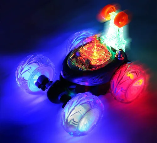 Vista 3 de Coche acrobático multifunción recargable Invincible Tornado Twister de Haktoys HAK101, con luces LED y música