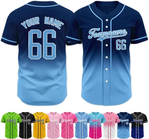 Vista 35 de Custom Baseball Jersey Stitched Personalized Name Number Baseball Shirts Sports Uniform for Men Women Boy