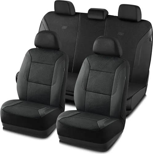 Vista 24 de Skechers Fundas de asiento de coche de espuma viscoelástica, fundas de asiento gruesas de malla Air Cool, juegos completos de asientos de coche