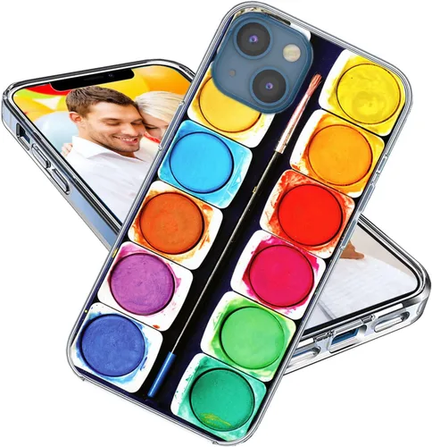 Vista 19 de Funda para iPhone 14, iPhone 13 para niñas, mujeres y hombres, a prueba de golpes, delgada, suave, TPU transparente, funda protectora con diseño Un