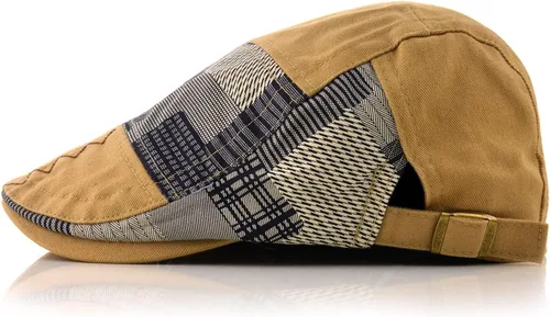 Vista 2 de M MOACC Boina para hombre, con hebilla de algodón, ajustable, gorra de periódico de Cabbie Gatsby