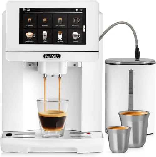 Vista 10 de Zulay Kitchen Magia - Máquina automática de café expreso, clásica, cobre negro, cafetera súper automática con molinillo integrado, varita de vapor