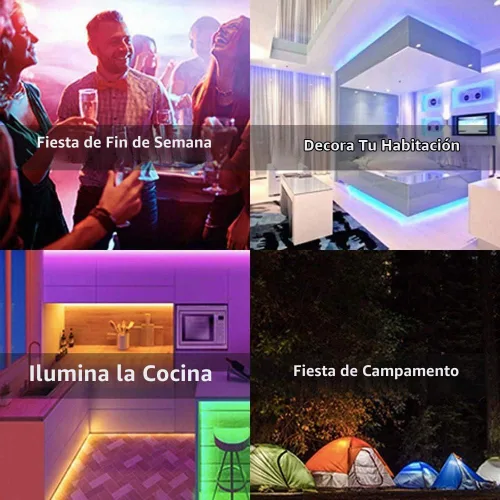 Vista 5 de Lcutml - Tira de luces LED inteligentes de 50 pies, sincronización con música con control remoto de 40 teclas, tiras de luces con control