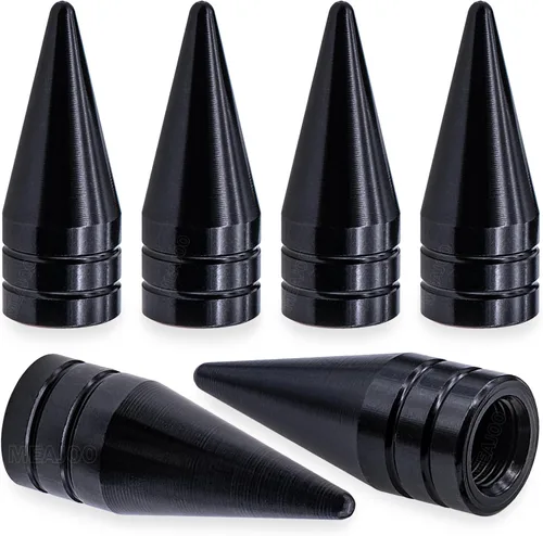 Vista 26 de 4 piezas de tapas de válvula de rueda con forma de punta, válvula de rueda de aleación de aluminio con punta, cubiertas universales de válvula