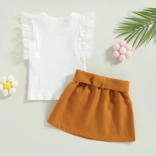 Vista 18 de TheFound Trajes de verano para niñas pequeñas, sin mangas, de punto acanalado, halter, pantalones cortos, ropa para recién nacidos, conjunto de 3