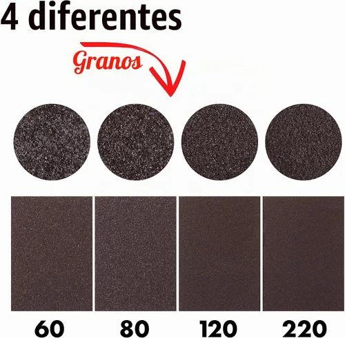 Vista 3 de Bates- Esponja de lijado, paquete de 4, surtido de grano 60/80/120/220, bloque de lijado lavable y reutilizable para madera, metal, paneles de yeso