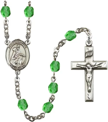Vista 2 de Bonyak Jewelry Rosario chapado en plata de Santa Isabel de Portugal: cada mes de nacimiento color y más