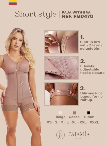 Vista 3 de 0470 Fajas Colombianas Reductoras y Moldeadoras Postparto Body Shaper For Women Post Surgery Compression Garment