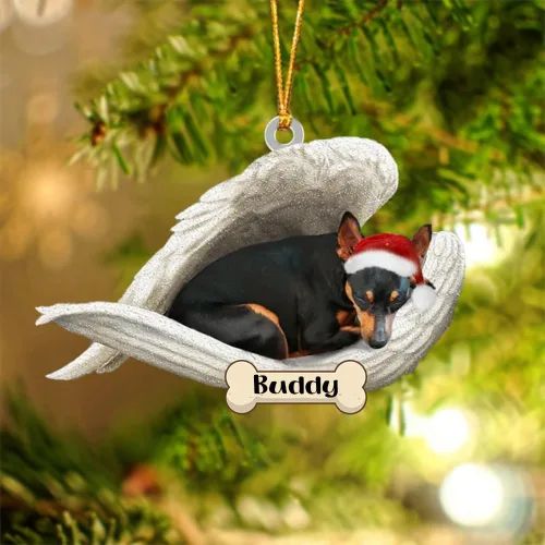 Vista 16 de Afghan Hounds - Adorno de Navidad con alas de ángel durmiente, recuerdo personalizado para perros 2024, adorno de forma acrílica, regalos