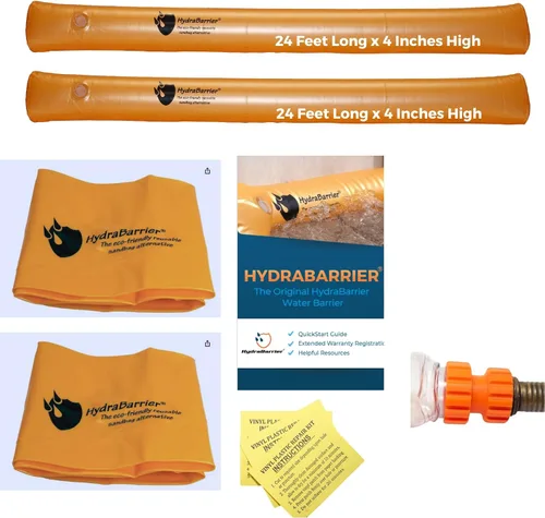 Vista 8 de La barrera de inundación original HydraBarrier estándar – 6 pies de largo x 4 pulgadas de alto – Alternativa ligera y reutilizable a los sacos