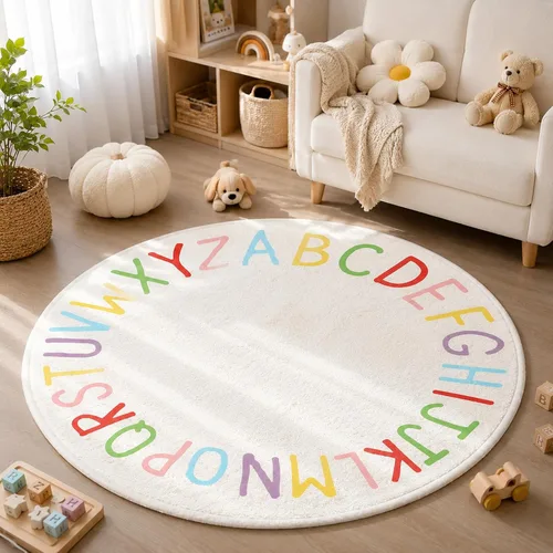 Vista 9 de SHIPKEY Alfombra de juego del alfabeto para niños, alfombra grande y suave Alphabet