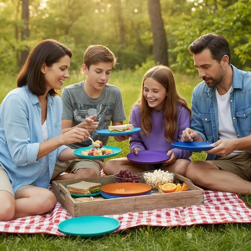 Vista 8 de AOYITE Juego de 6 platos de plástico reutilizables de 8 pulgadas, platos de plástico irrompibles, sin BPA, aptos para lavavajillas y microondas