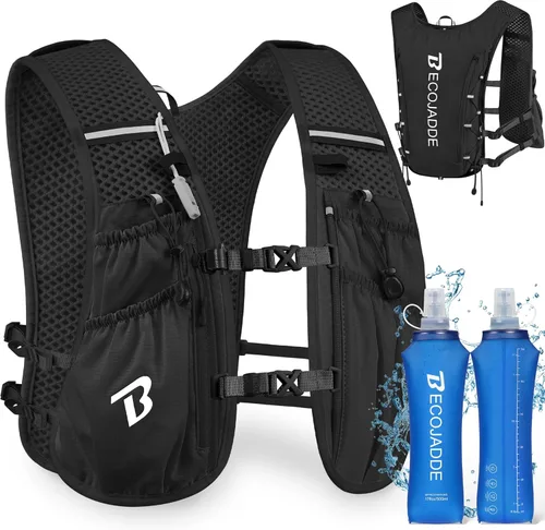 Vista 20 de BECOJADDE Chaleco de Hidratación Mochila para Correr para Hombres Mujeres, Mochila de Hidratación Ligera de 5L para Correr, Chaleco de Hidratación