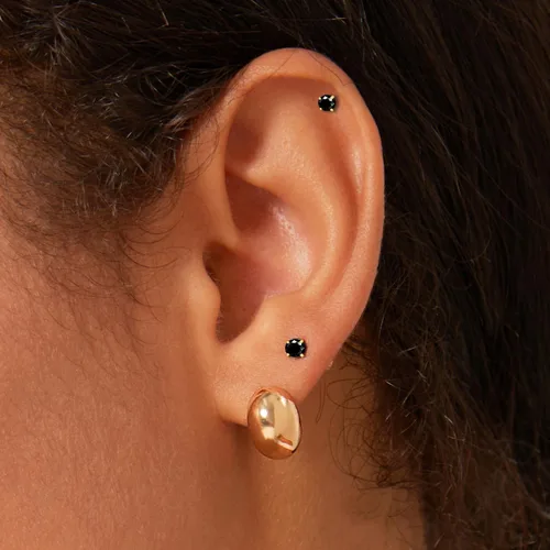 Vista 17 de 3mm Tiny CZ Flat Back Stud Earrings,14K Gold Small Screw on Cubic Zirconia Earrings for Cartilage Helix Tragus Piercing Jewelry Gift for Women Girls