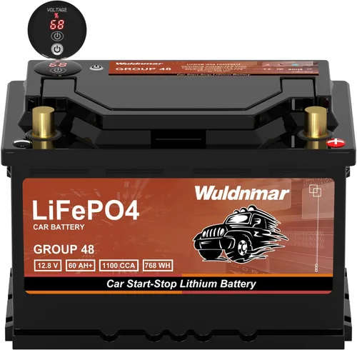 Vista 8 de Batería de litio de alto rendimiento para coche - G24 12V 60Ah con 1100CCA para sistemas de parada y arranque Auto