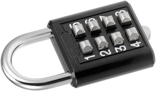 Vista 6 de uxcell Candado de combinación de 8 dígitos Cerradura de botón para armario de casillero Negro
