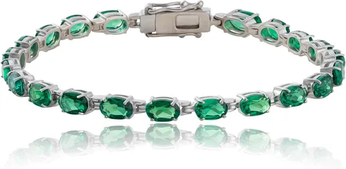 Vista 12 de MAX + STONE Pulsera de Tenis de Plata de Ley 925 con Piedras Natales para Mujeres Azul Zafiro creado