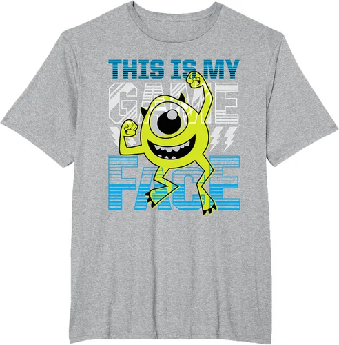 Vista 44 de Disney Pixar Monsters Inc. Mike Wazowski Game Face Camiseta Negro