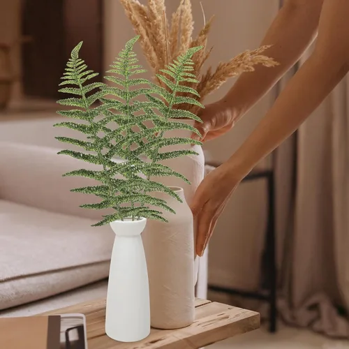 Vista 3 de Púas y aerosoles para árbol de Navidad: hojas de purpurina de Navidad, hojas artificiales con purpurina, adorno colgante para árbol de Navidad