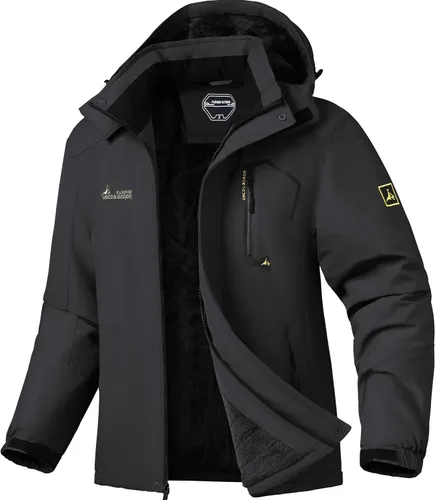 Vista 9 de Chaqueta de esquí para hombre, impermeable, cálida, abrigo de nieve de invierno para senderismo