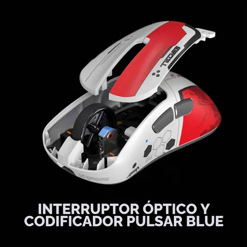 Vista 7 de Pulsar x Quiccs Edición Limitada - Xlite v4 Ratón de Juegos Inalámbrico, Ultra Ligero 1.9 oz (54g), Ergonómico, Interruptor Óptico, 32000 DPI, 750