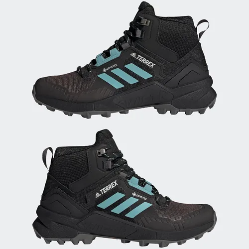 Vista 9 de adidas Botas de senderismo Terrex Swift R3 Mid Gore-Tex para hombre Núcleo Negro Menta Tonelada Gris Cinco