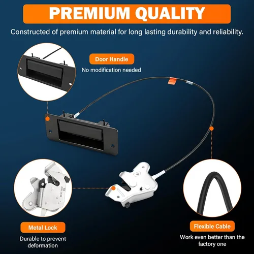 Vista 3 de Asamblea de bloqueo del pestillo de puerta inferior de la manija de puerta del lado derecho 6C2Z-15264A01-AA Repuesto para Ford E150 E250 E350