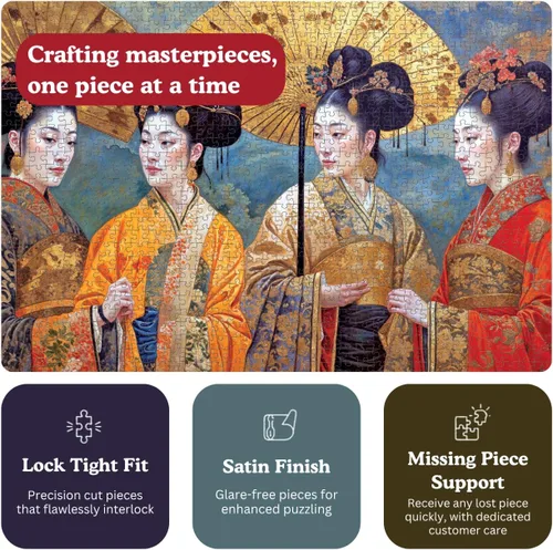 Vista 4 de Cross & Glory - Silk and Splendor: an Imperial Puzzle Panorama - Rompecabezas de 1000 piezas para adultos Arte de la dinastía Tang Mezcla