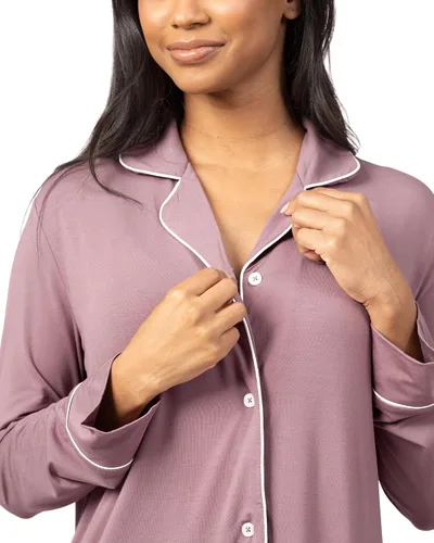 Vista 4 de Kindred Bravely Camisón de lactancia con botones Clea Camisón de maternidad de manga larga