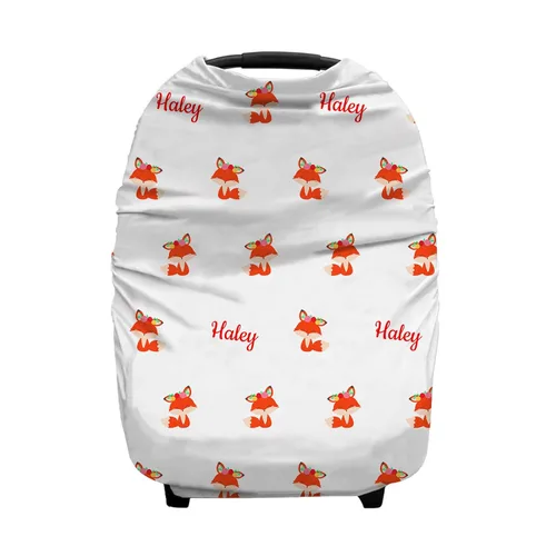 Vista 13 de Fundas de asiento de automóvil personalizadas con nombre a rayas de vaca, funda de lactancia personalizada para bebés, toldo de asiento de automóvil