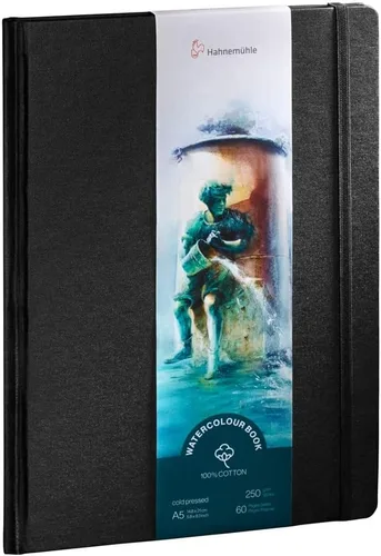Vista 8 de Hahnemühle 10625357 Libro de acuarela 250 G/M2, 100% algodón, CUADERNO DE ACUARELA, TAMAÑO 19.5X19.5CM, 30 HOJAS/60 PÁGINAS, Blanco Natural