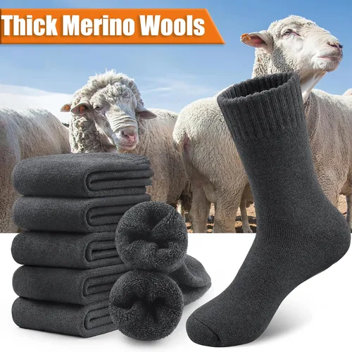 Vista 2 de NevEND 6 pares de calcetines térmicos de lana merino de invierno para mujer, con aislamiento grueso, para actividades al aire libre en clima frío