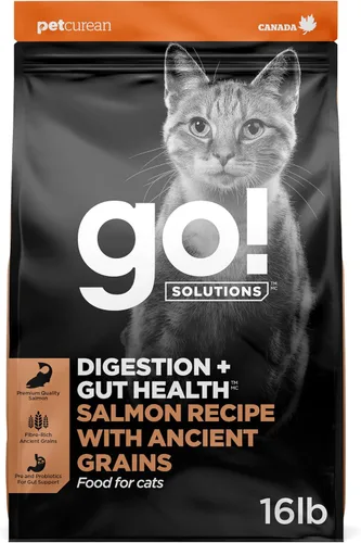 Vista 16 de Go! Solutions Digestión + salud intestinal, comida seca para gatos, receta de pollo con granos antiguos, bolsa de 3 libras Fiber-Rich Kibble for