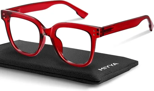 Vista 17 de miyya Gafas de luz azul para mujeres y hombres – Monturas gruesas de gran tamaño bloqueador de luz UV y azul, accesorios elegantes para gafas