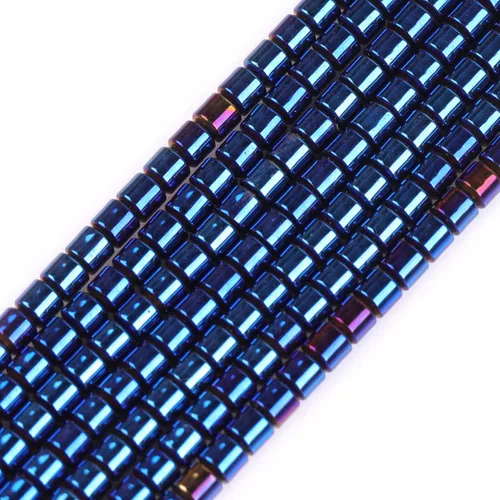 Vista 39 de Cuentas de hematita para hacer joyas, piedras preciosas semipreciosas de 0.394 x 0.551 in, color azul con revestimiento metálico, 15 pulgadas JOE