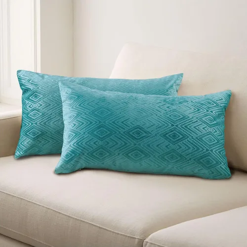 Vista 21 de Home Soft Things Ikat - Fundas de almohada de terciopelo de 2 piezas, 14 x 26 pulgadas, aguacate, funda de almohada decorativa lumbar sólida