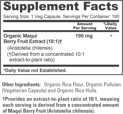 Vista 4 de NusaPure Cápsulas orgánicas de bayas de Maqui, 100 mg, 180 cápsulas vegetales (sin OMG, USDA, veganas)