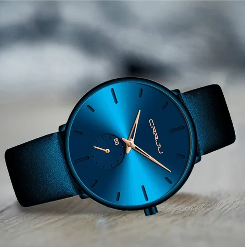 Vista 3 de Mens Watches Ultra-Thin Minimalist Waterproof-Fashion Wrist Watch for Men Unisex Dress with Leather Band